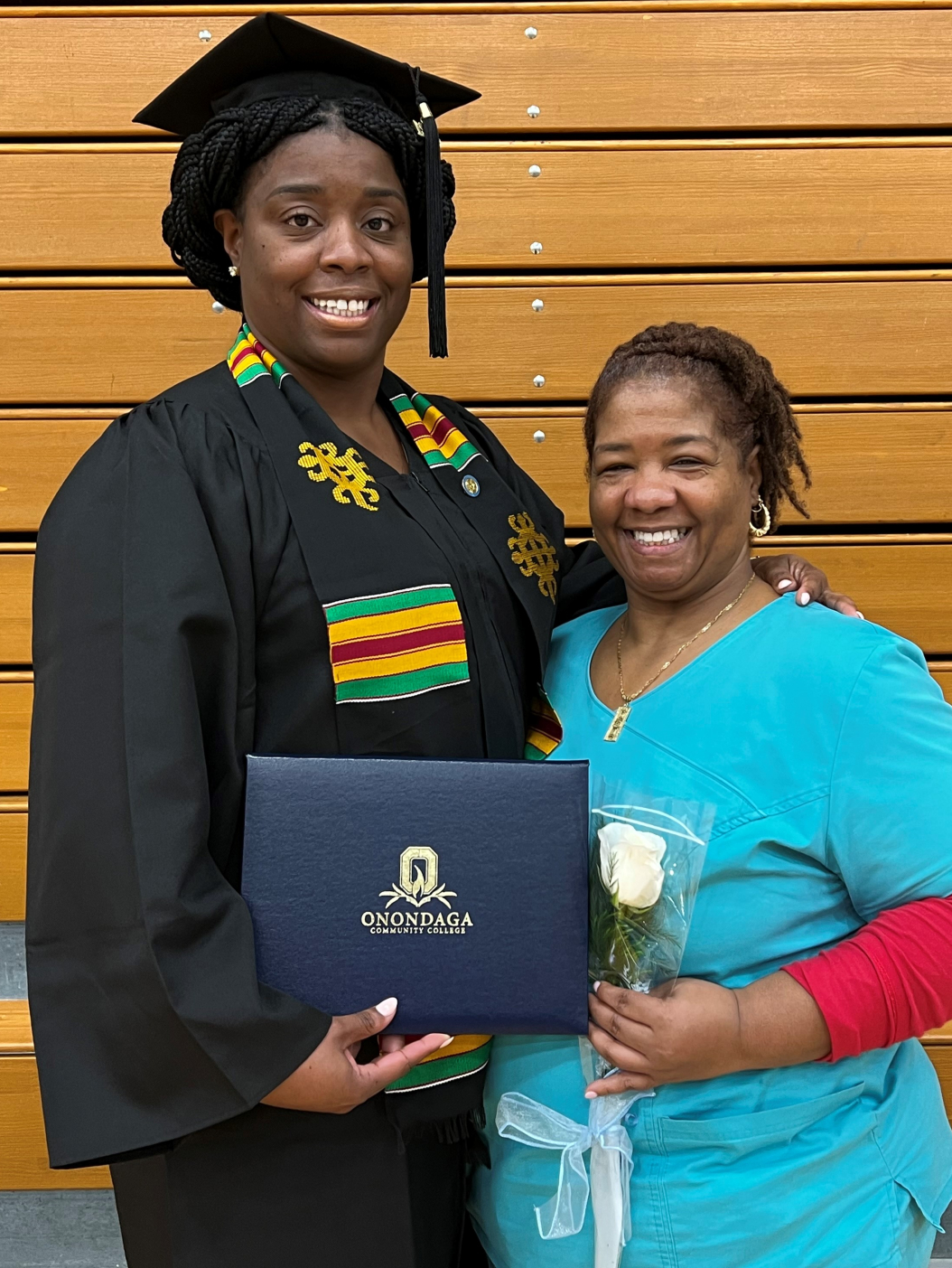 OCC mother and daughter Nursing degree program alumnae Niokey Williams '21 (left) and Candace Cathcart '15 (right).