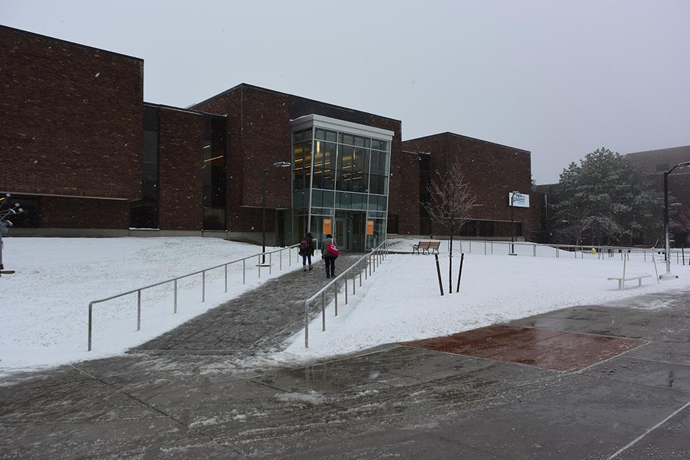 Coulter Library in the Snow