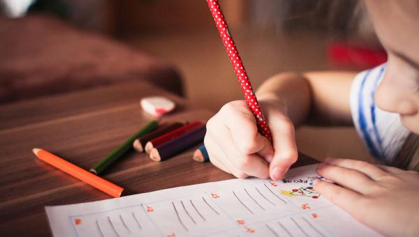 Young child writing