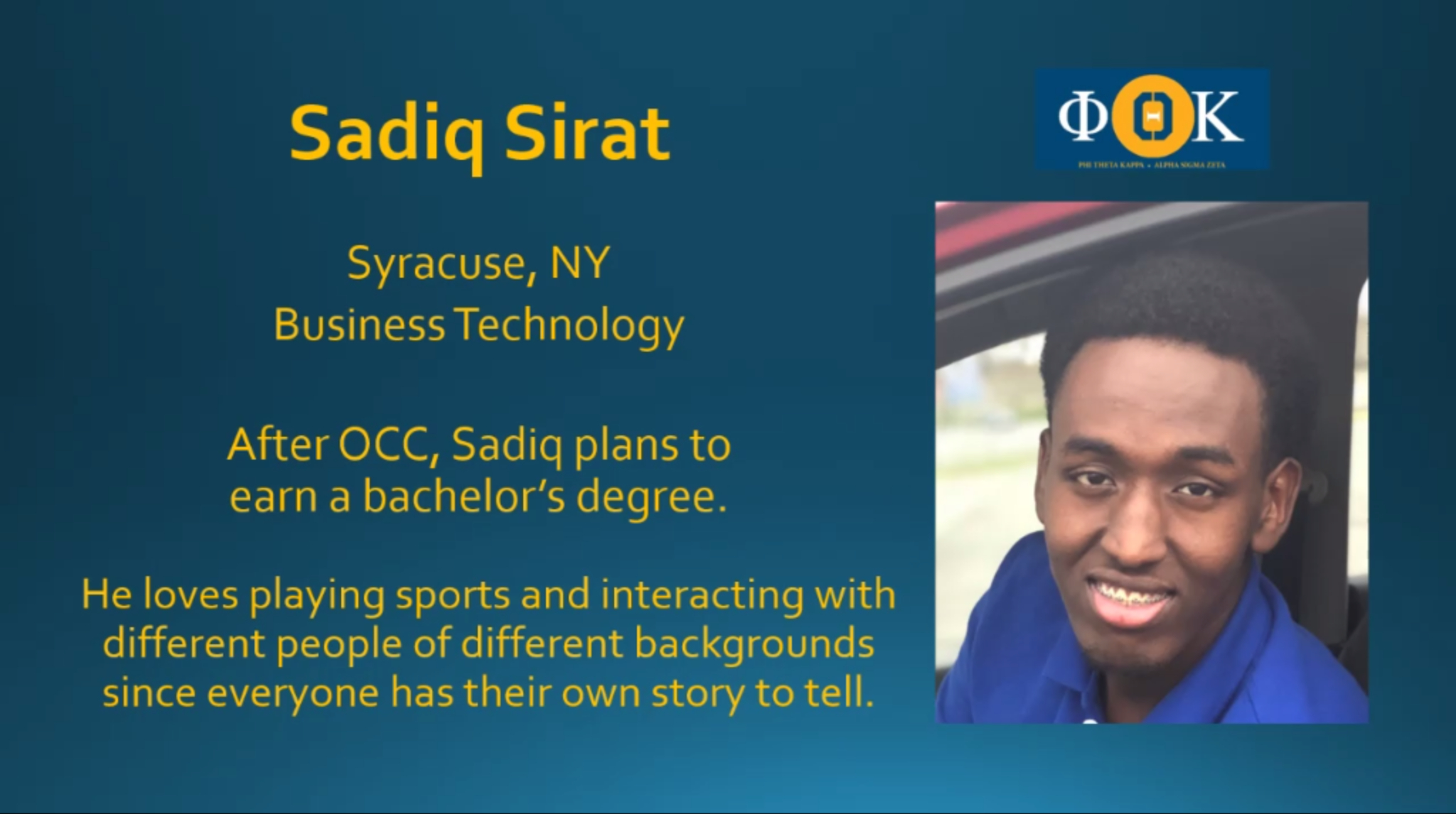 The virtual ceremony including PowerPoint slides recognizing each of the honorees.