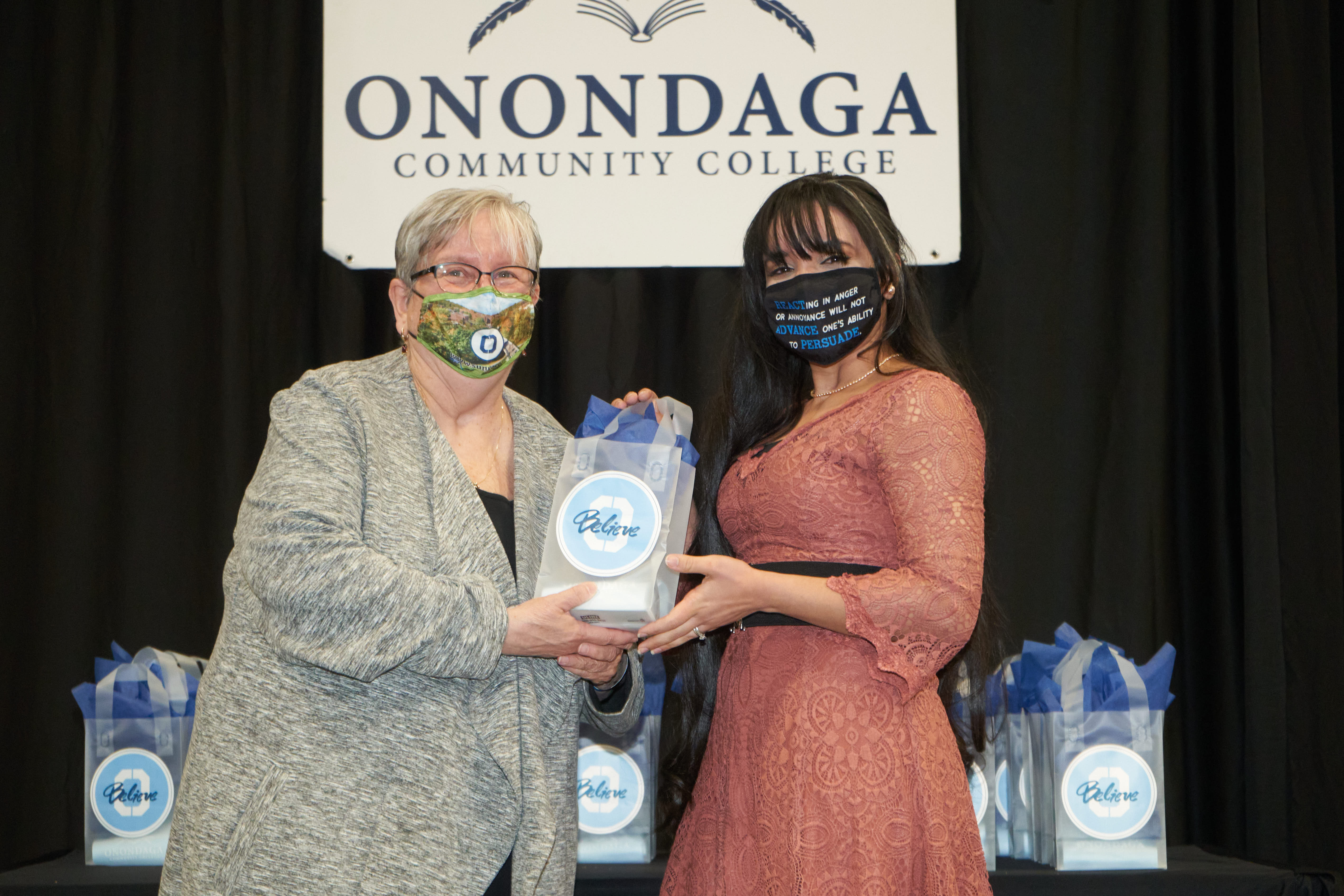 Nursing Curriculum Honoree Keila Arencibia-Cespedes (right) is pictured with OCC President Dr. Casey Crabill (right).