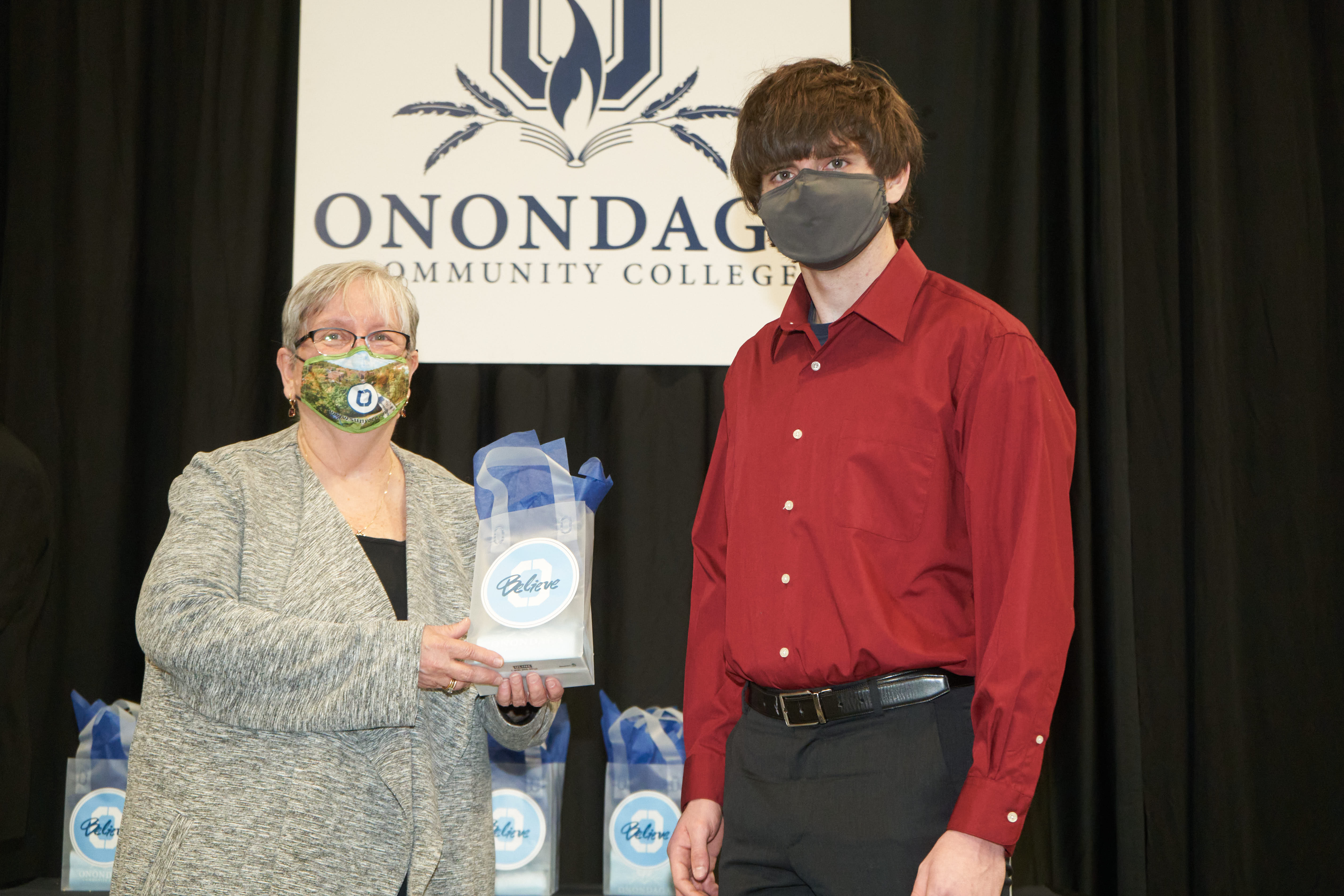 General Studies Curriculum Honoree Matthew Winoski (right) is pictured with OCC President Dr. Casey Crabill (left).