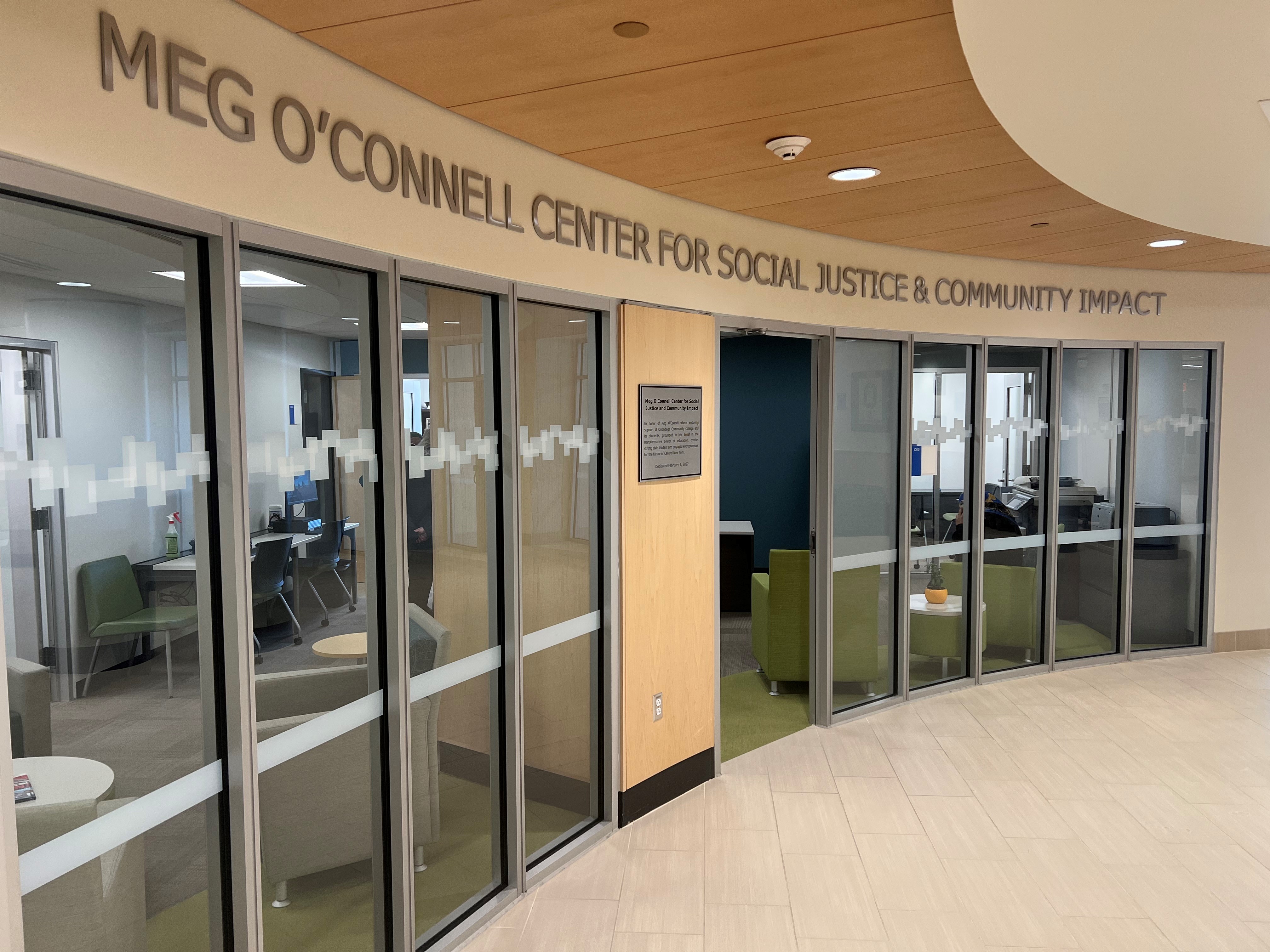 The Meg O'Connell Center for Social Justice and Community Impact is located on the first floor of Coulter Hall.