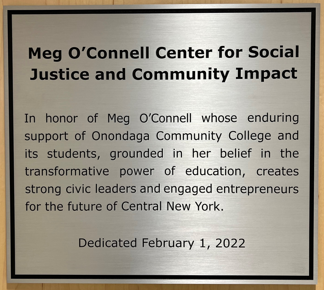 Meg O'Connell Center sign