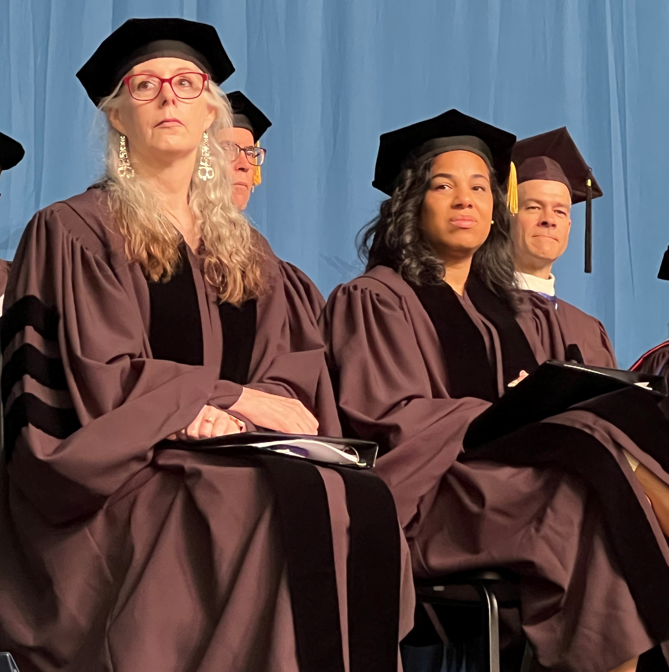 SUNY Honorary Degree recipients Laurie Halse Anderson '81 (left) and Lanessa Owens-Chaplin '03 (right).