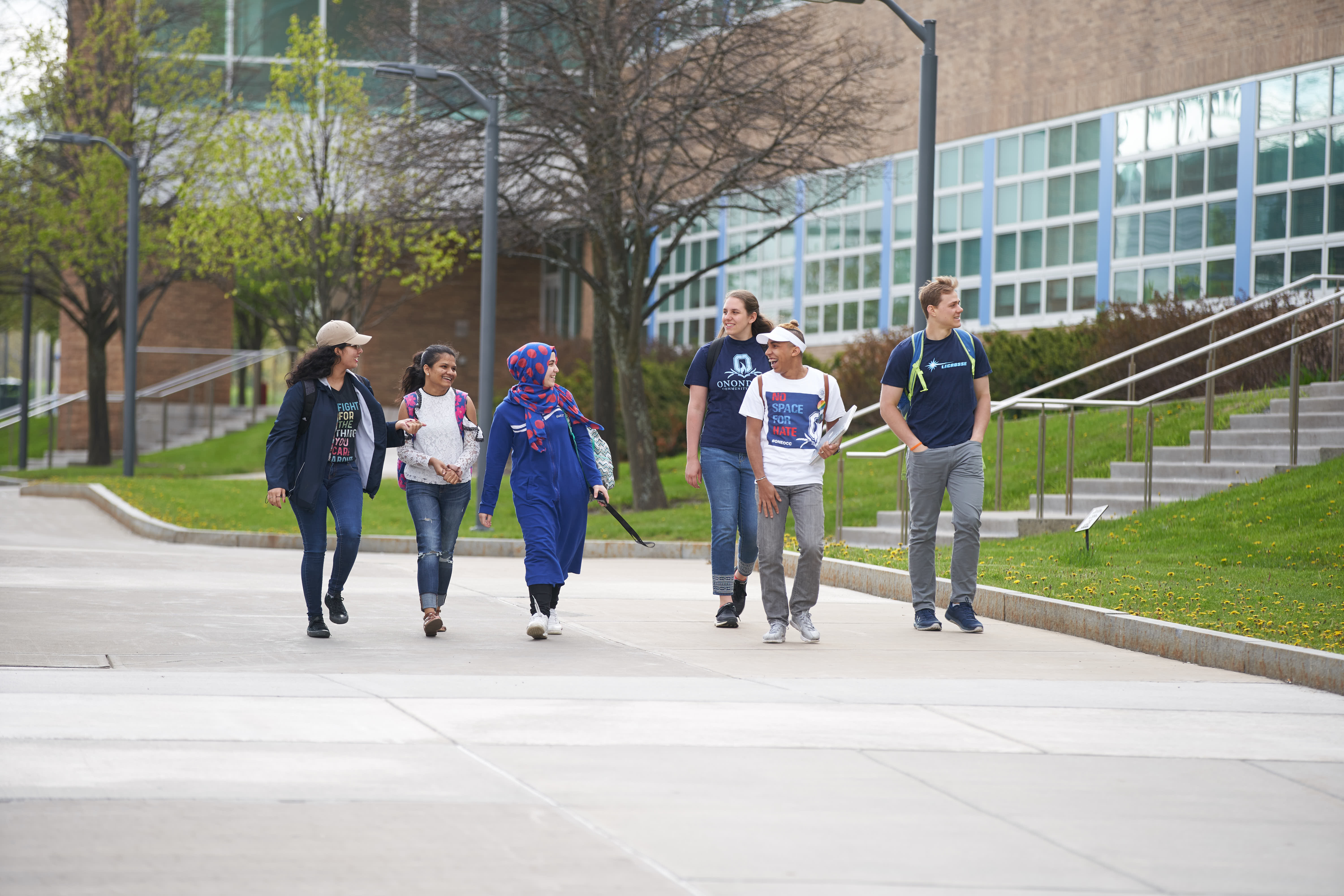 Students walking on campus