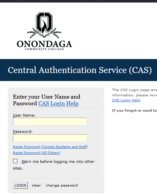 Sign in with OCC user ID and password