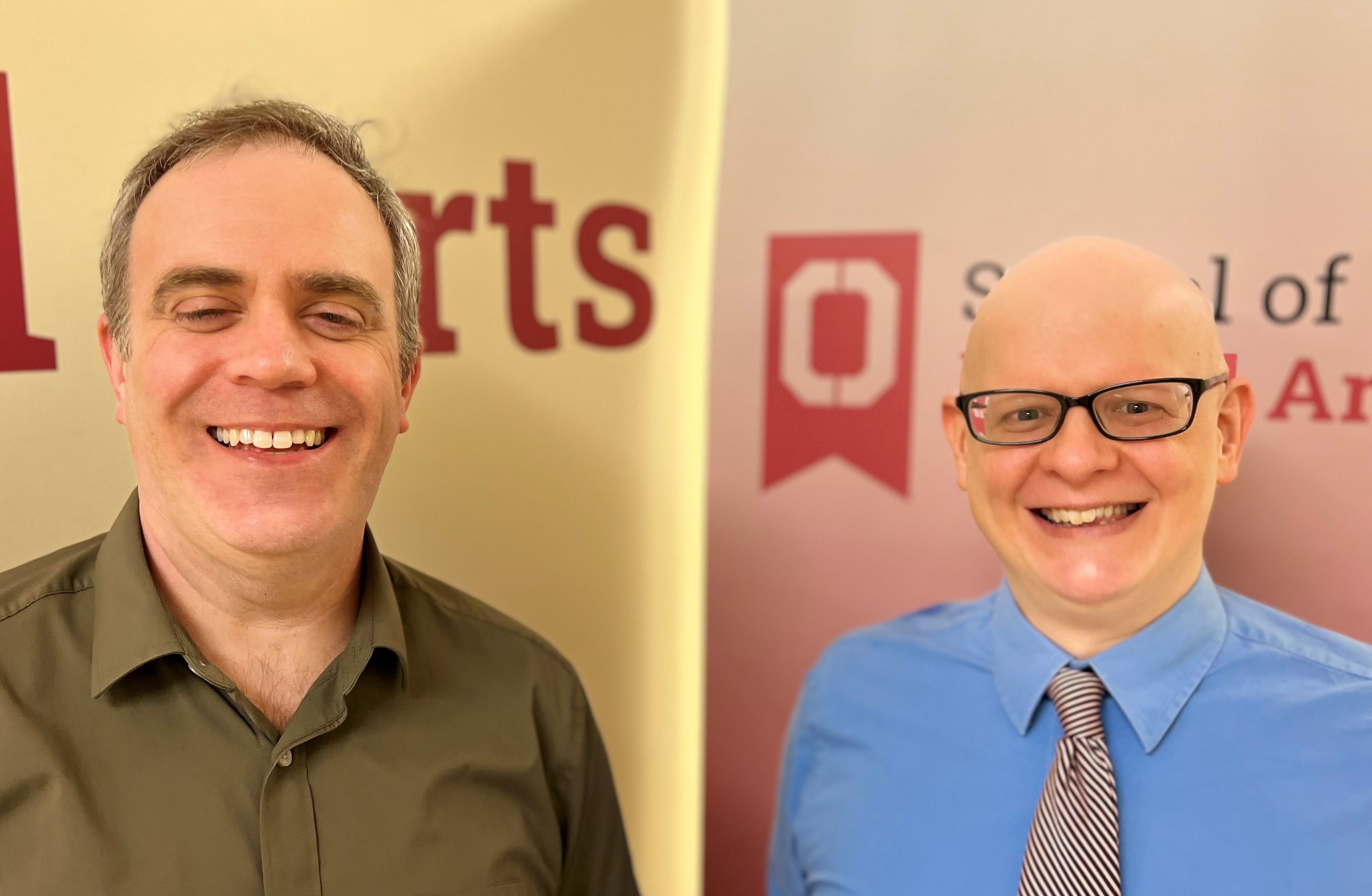 Professors Pat Kenny (left) and Shawn Wiemann (right) are Co-Principal Investigators in the Cornerstone: Learning for Living project, an initiative co-funded by the National Endowment for the Humanities and the Teagle Foundation. Their project is titled “Enduring Questions and Liberal Arts Pathways at OCC.”