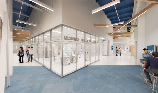 A rendering of the Micron Cleanroom Simulation Lab.