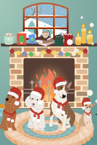 Dogs Wearing Santa Hats