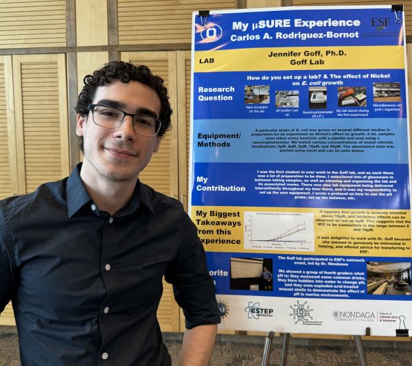 Carlos Rodriguez-Bornot conducted his research at SUNY ESF. He plans to transfer there in the fall and will major in Bio Technology.