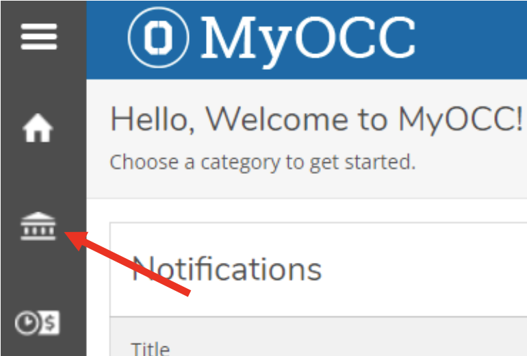 MyOCC Menu