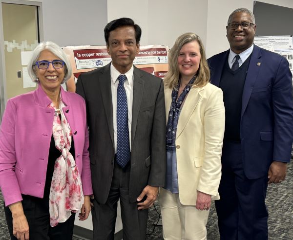 (left to right) Dr. Arati Prabhakar, Dr. Melur Ramasubramanian, Anastasia Urtz J.D., and Dr. Warren Hilton.