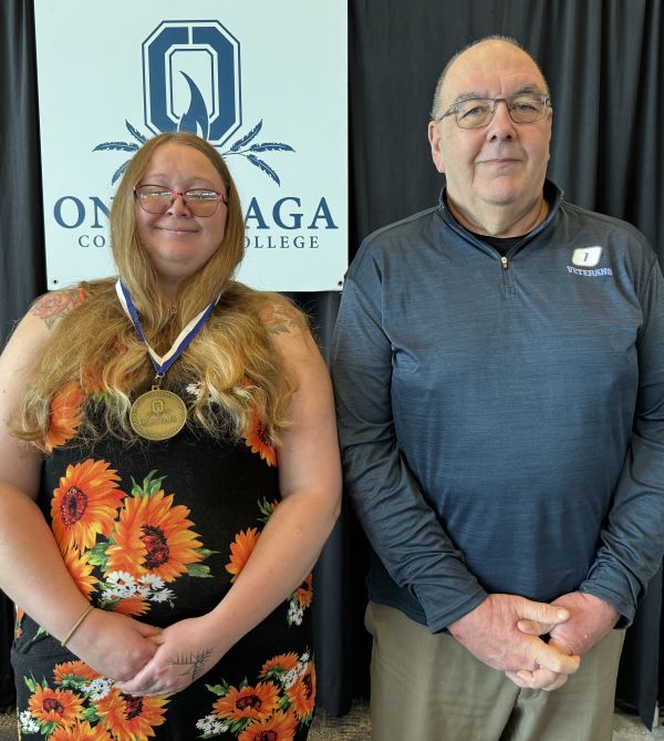 Pinnacle Award winner Rebekah Wade (left) with OCC's Steve White (right).