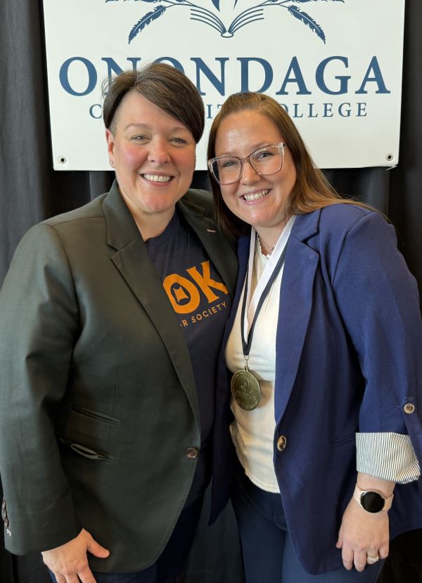 Pinnacle Award winner Danielle Lambert (right) with OCC's Dr. Annie Tuttle (left).