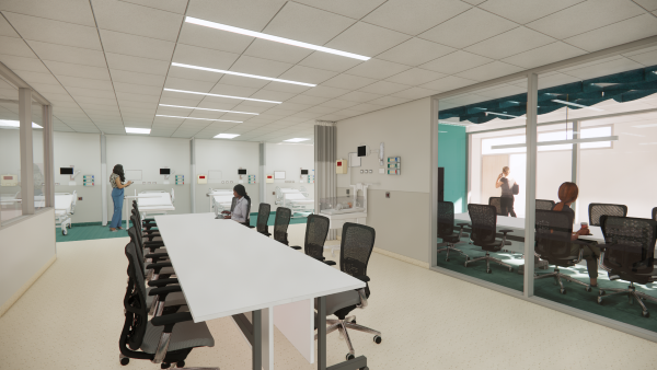 The simulated patient, or "SIM" lab.