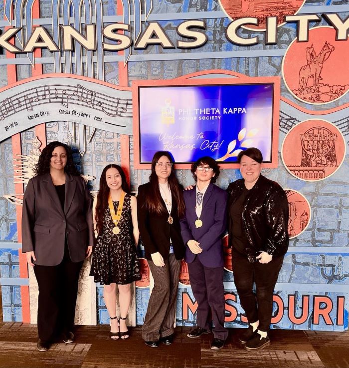 Pictured at the PTK Catalyst Conference in Kansas City are (left to right) OCC's Dana Acee, Bianca Gascon, Emilee Durkin, Carl Christensen, and Dr. Annie Tuttle.