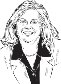 Black and white illustration of Shawn Wayson