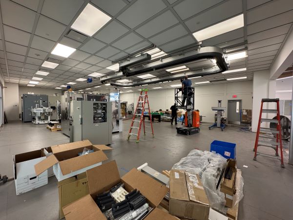 The Micron Cleanroom Simulation Lab is being built on the second floor of the Whitney Applied Technology Center.