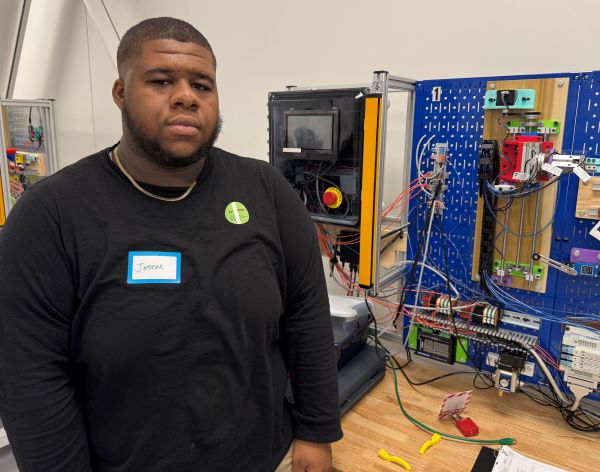 Jerome Taylor is completing his Electromechanical Technology degree this semester. He's already working at TMM Technologies in East Syracuse where he turned an internship into a job.