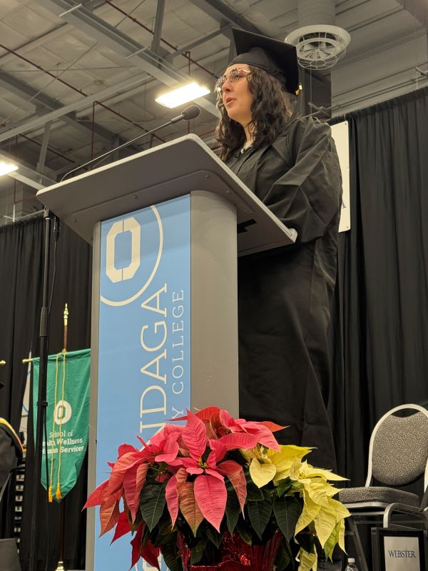 Student Speaker Abigail Webster.