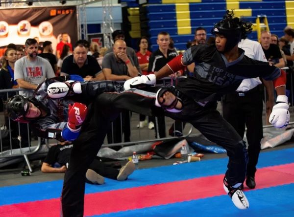 Ibrahim Abdul-Qadir (right) during a match in the UK.