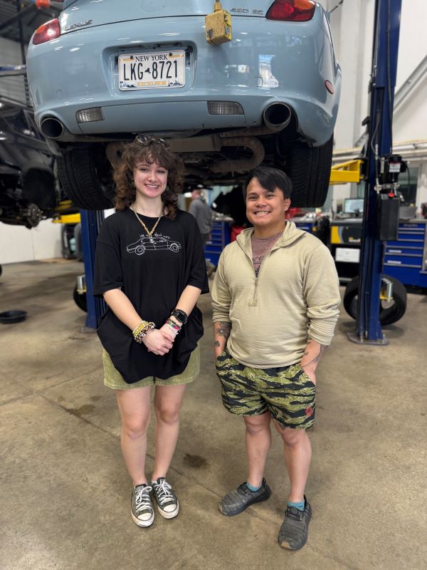 Becca Seargant (left) is President of OCC's Automotive Club, and Dominick Kastner (right) is President of OCC's Veterans Club.