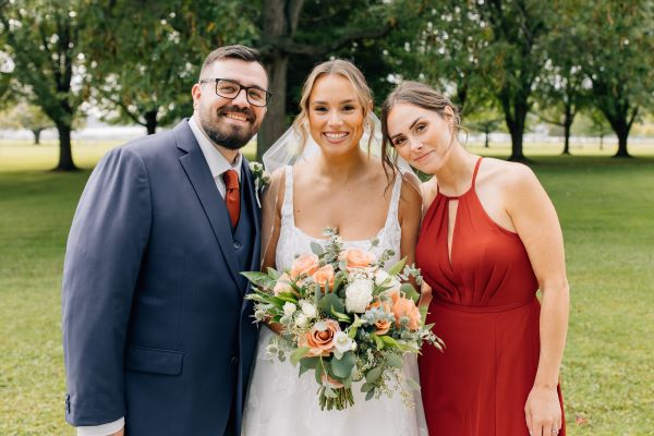 (left to right): Jeff, Carly, and Maria pictured on Carly's wedding day.