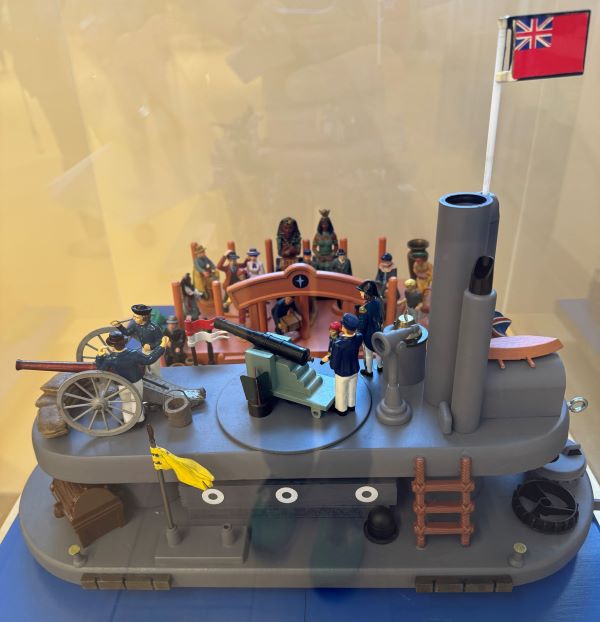 "Naval Ship at Dock" by David Wright.