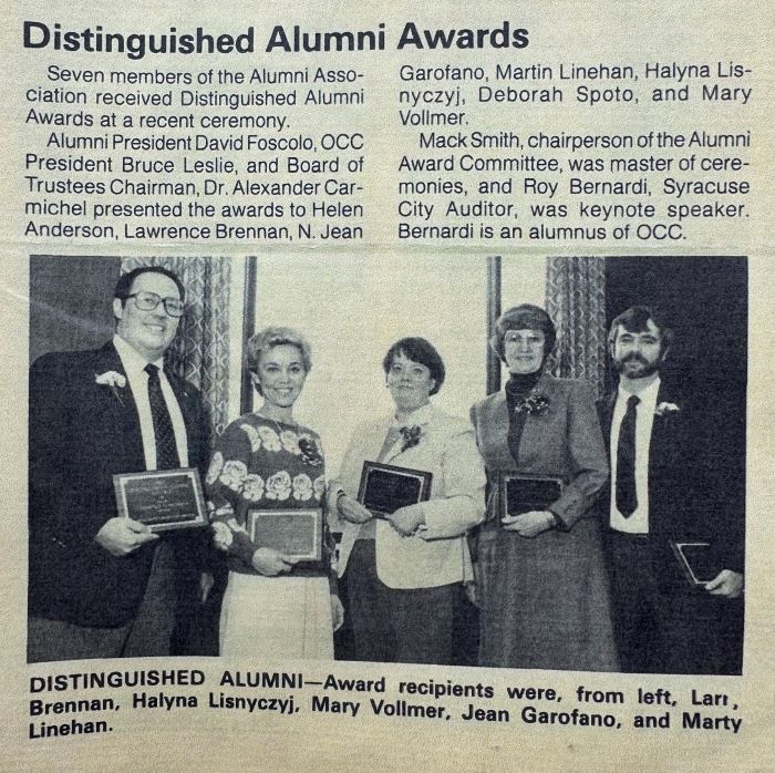 Halyna was recognized with a Distinguished Alumni Award in 1986.