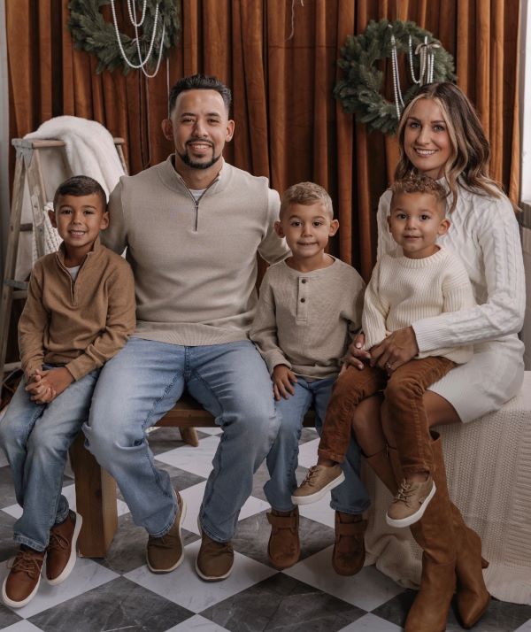 Christina with her husband Julio and their children (left to right) Luca, Levi, and Julian.
