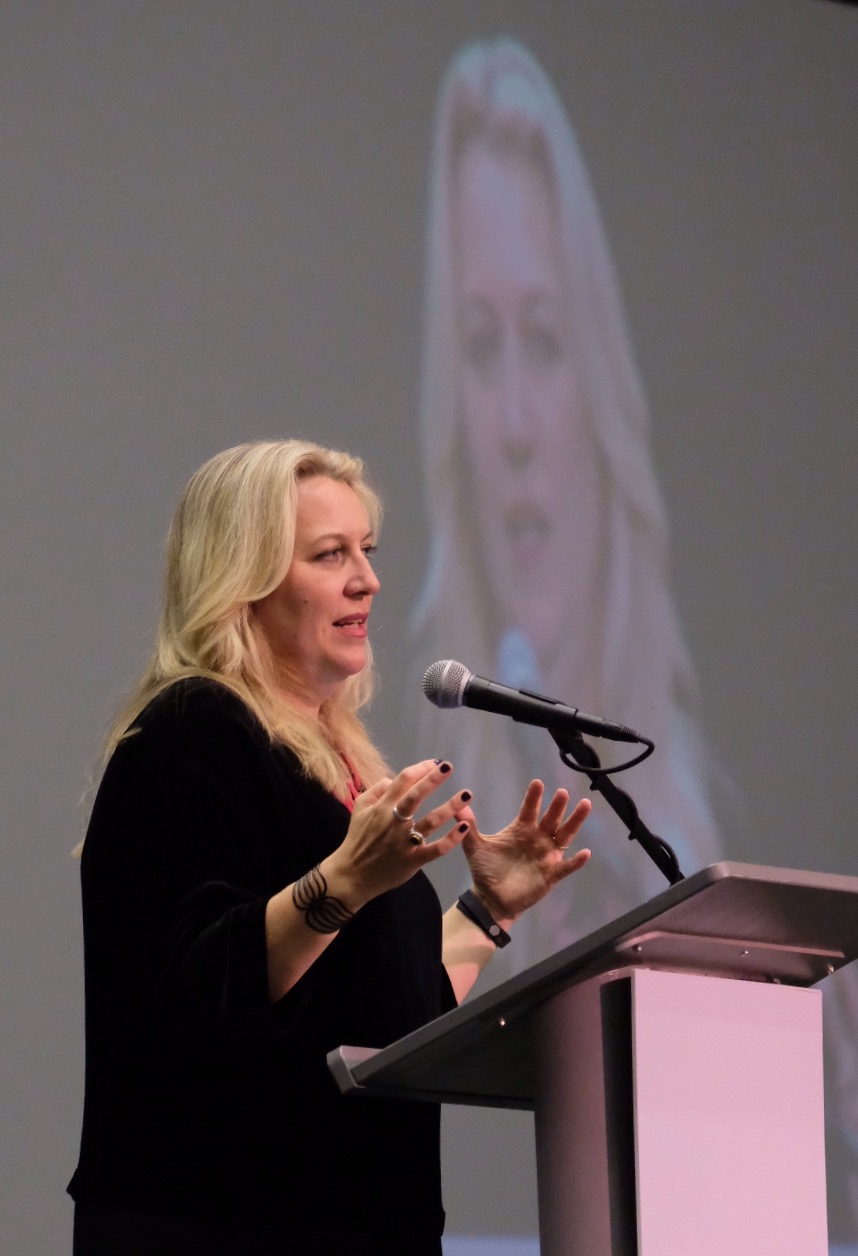 Strayed speaks at the SRC Arena.