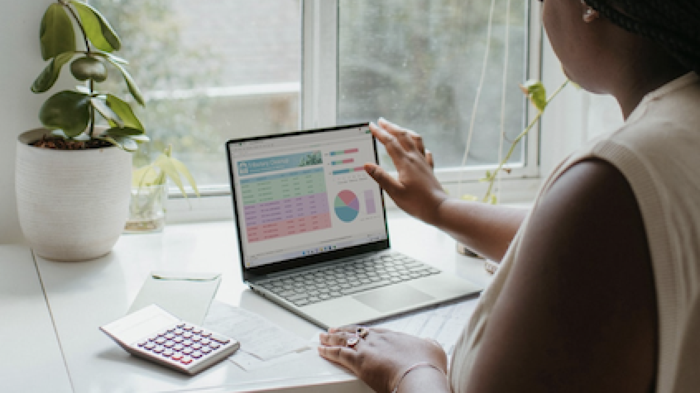 Student Working on Laptop