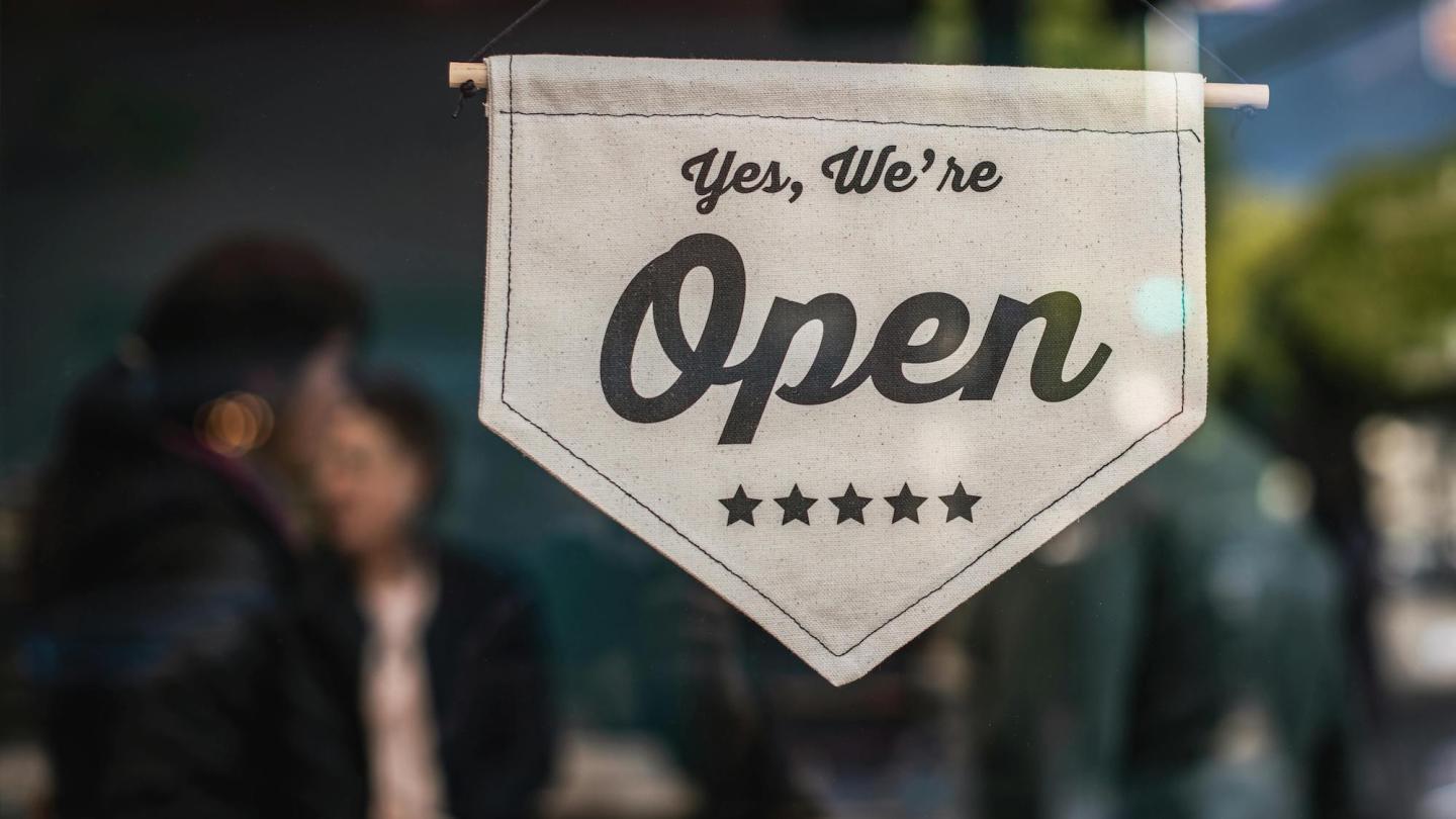 Small business open sign