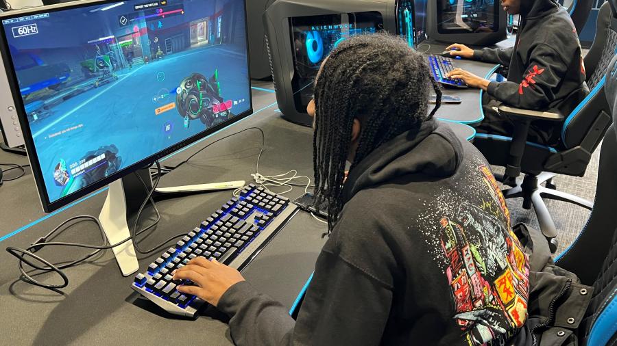 OCC Esports team members Naquise Williams (left) and Dion Spaights (right) are both graduates of PSLA at Fowler. They are among the more than 70 student athletes on OCC's Esports team.