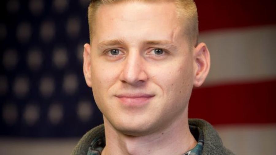 Bryan Morris, pictured when he was a student here in 2014. Today he's an engineer at Micron Technology in Boise, Idaho.