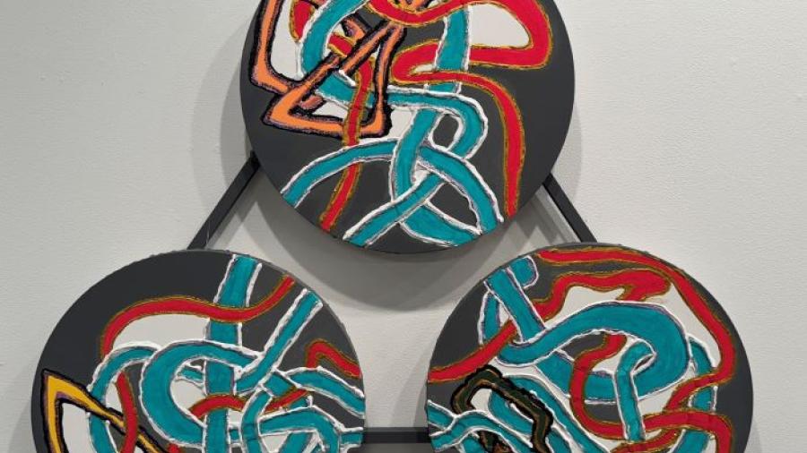 "Controlled Chaos" by Abby Klein at the On My Own Time art exhibit in OCC's gallery.