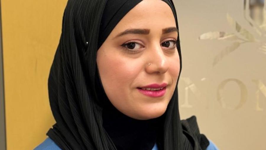 Aya Altaleb immigrated to the United States in 2021. She will complete her Mathematics & Science degree next month. Her goal is to become a doctor.