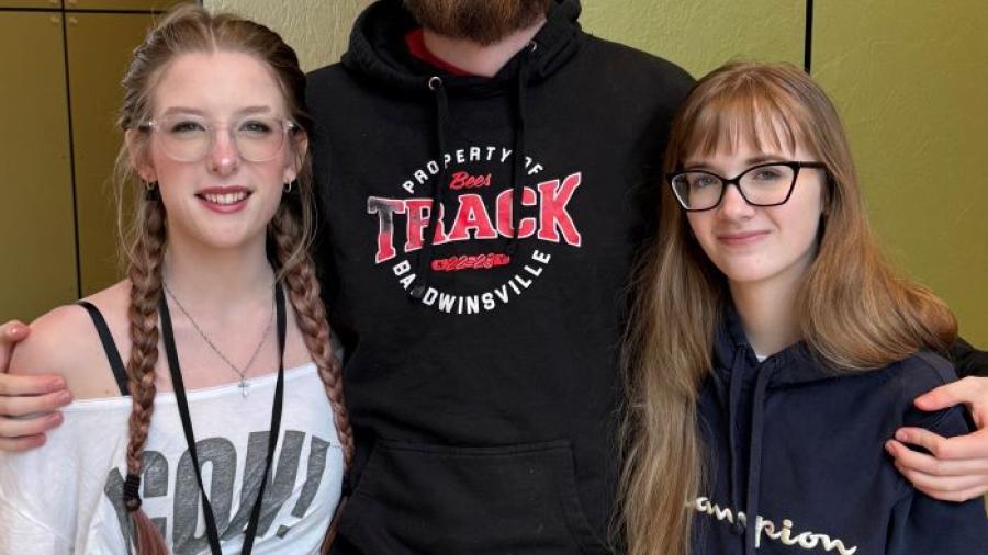Cate, Jack, and Sara Johnson are triplets who came to Onondaga Community College from Baldwinsville High School.