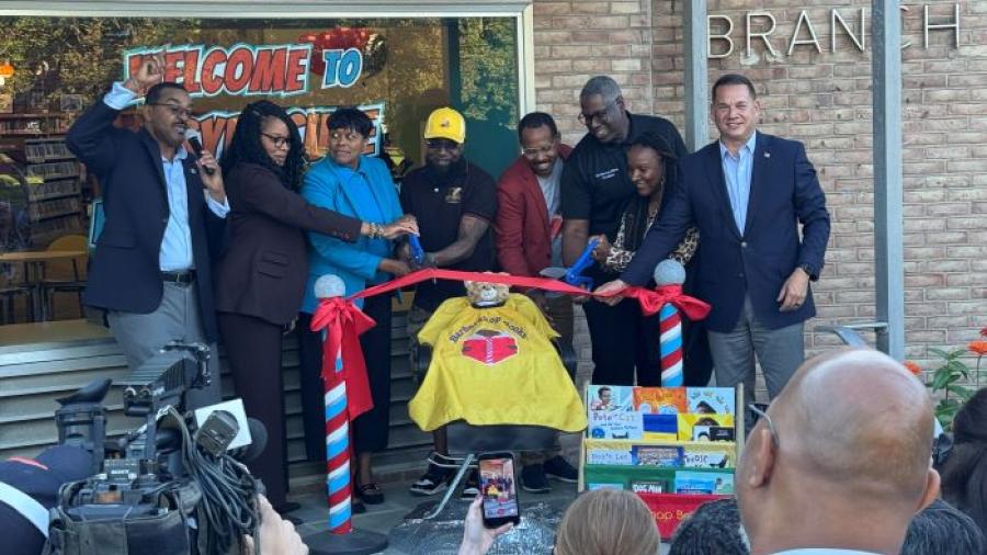 A ribbon cutting ceremony at the Betts Branch Library on Salina Street celebrated the arrival of Barbershop Books in Syracuse.