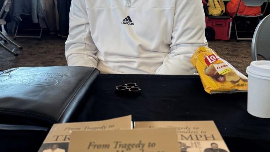 Damon Gilstrap completed his Human Services degree in 2022. Last month, he returned to campus for the National Federation of the Blind Resource Fair.