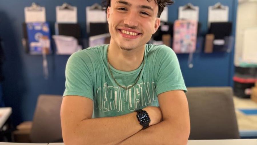 David Gay is a Henninger High School graduate who is majoring in Broadcast Media Communications and is a member of OCC's Men's Track & Field team. He's pictured in OCC's Student Government office where he serves as Chair of Social Media and Marketing.