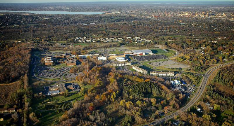Aerial photo of campus