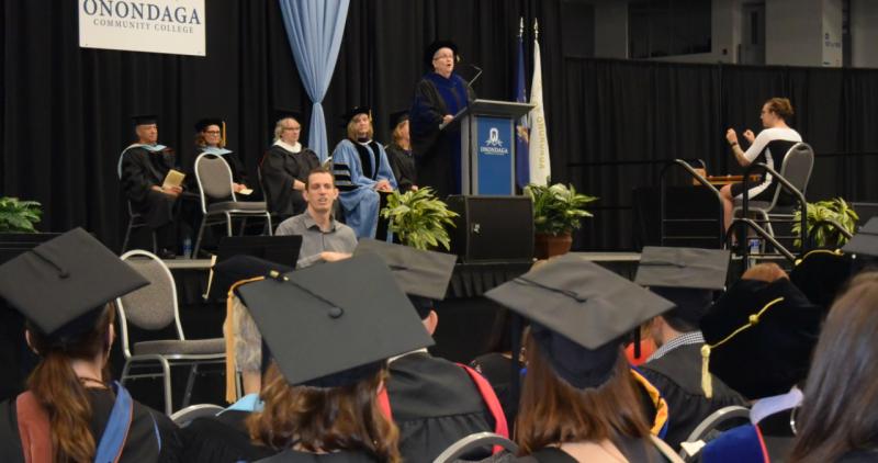 OCC President Dr. Casey Crabill speaks during the Fall 2019 Convocation ceremony.