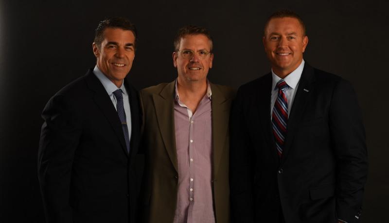 Bill Bonnell, '83 (center) with Chris Fowler (left) and Kirk Herbstreit (right).