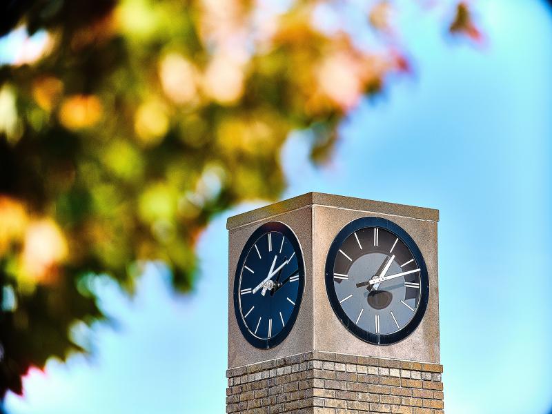Clock Tower OCC with fall foliage in the foreground!