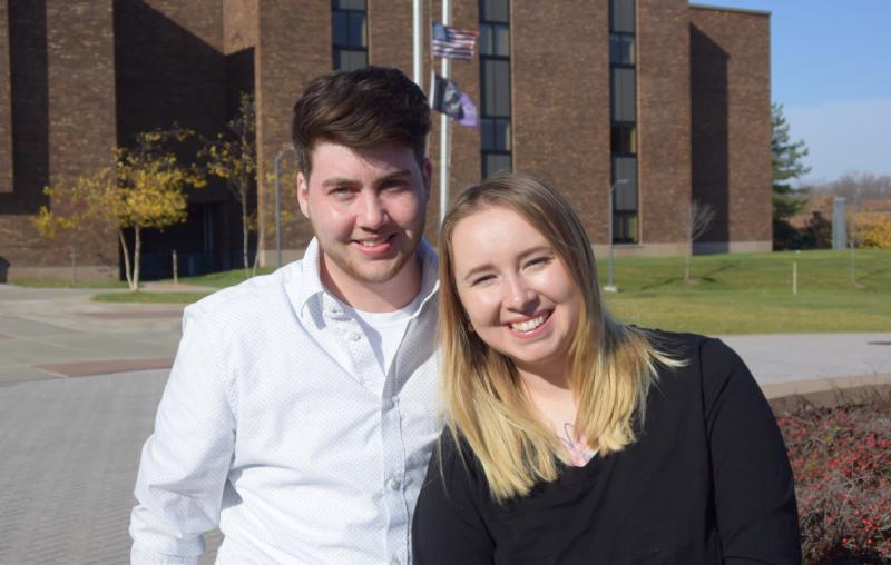 Kayden Perry (left) and Kara Coakley (right) are students at OCC and Veterans of the United States Marine Corps.