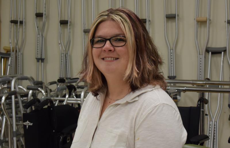 Kay Moses is a 43-year-old mother of five. She'll complete work toward her Physical Therapist Assistant degree next year.