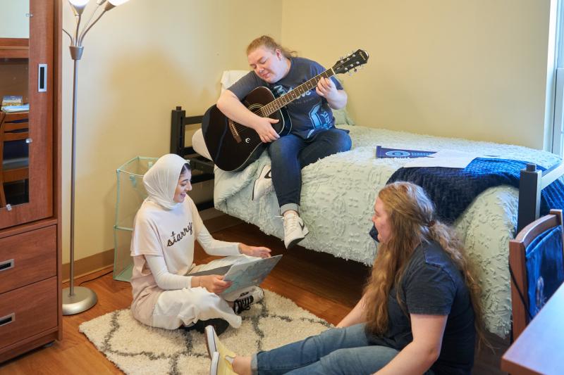 Students in the residence hall