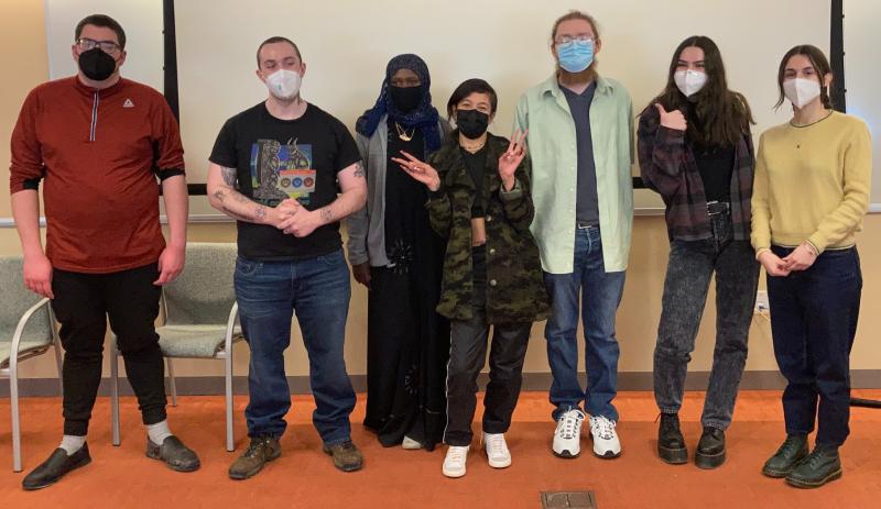 These OCC students spent a week at Syracuse University in January as part of a biology research experience. They are (left to right) Christopher Eschbacher, Samuel Campbell, Amina Amin, Alison Lopez, Trevor Hotchkiss, Sage Ryder, and Olivia Brown.